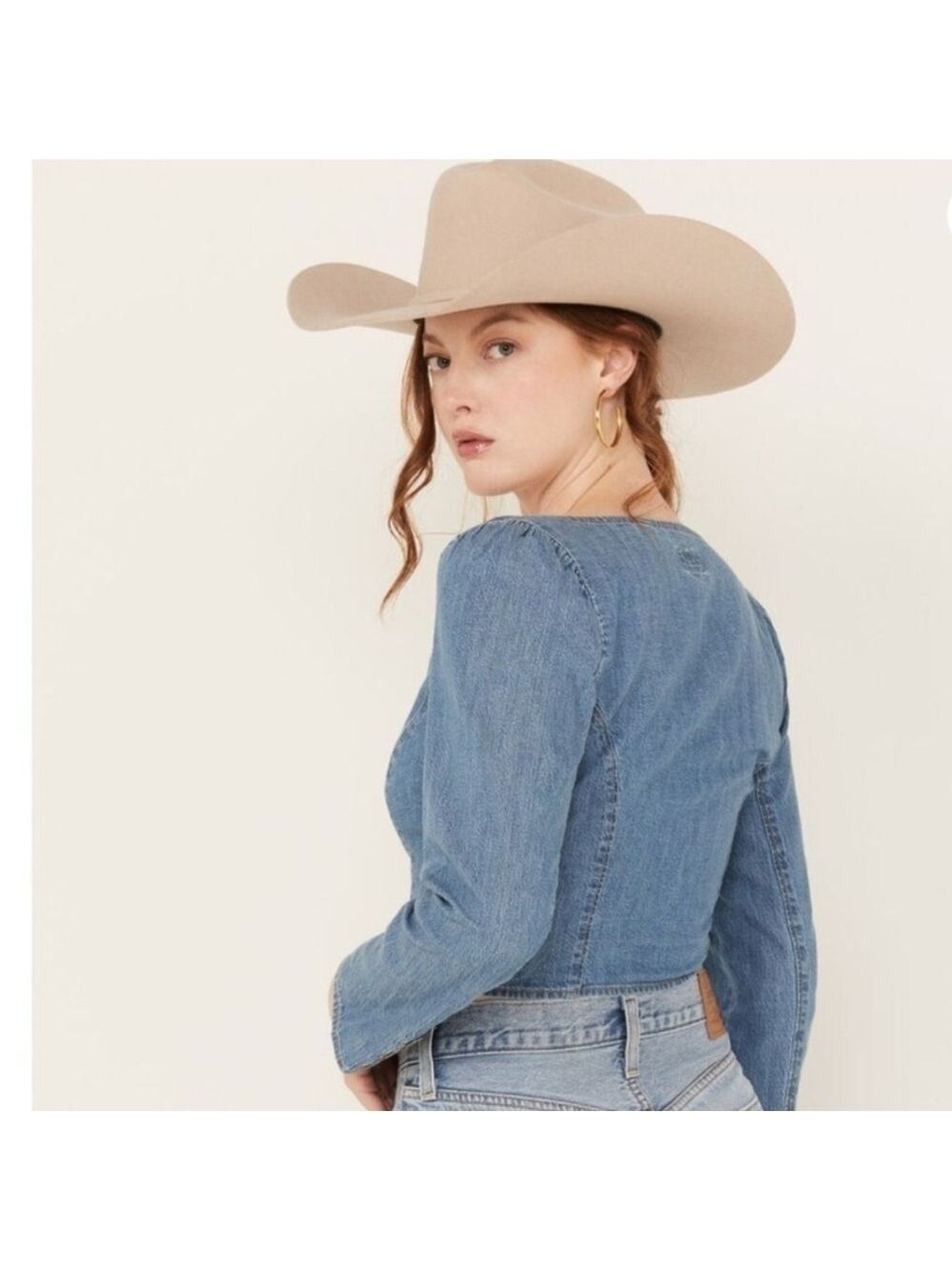 Levi's Blue Denim Button-Up Top XXL - Picture 4 of 8